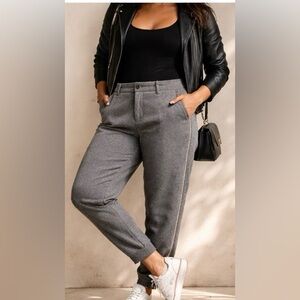 Roberto Cavalli Sport Charcoal Gray Jogger Pants | Snap Waist | Gold Trim